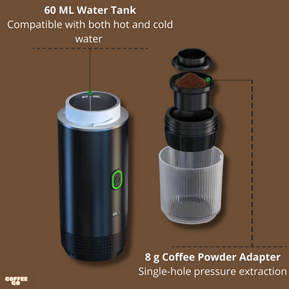 Cafetière Expresso Portable 3-en-1 Sans Fil – TravelBrew Pro