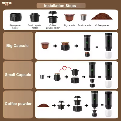 Cafetière Expresso Portable 3-en-1 Sans Fil – TravelBrew Pro